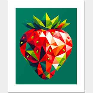 Abstract Geometric Strawberry - Color Design Posters and Art